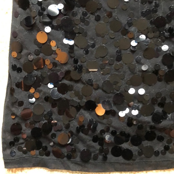 New I.N.C Black tank top sleeveless shirt size medium sequin blouse - Picture 3 of 8